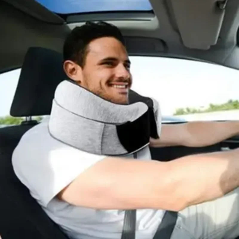 Nomad Camel travel neck pillow — side profile showing ergonomic U-shape